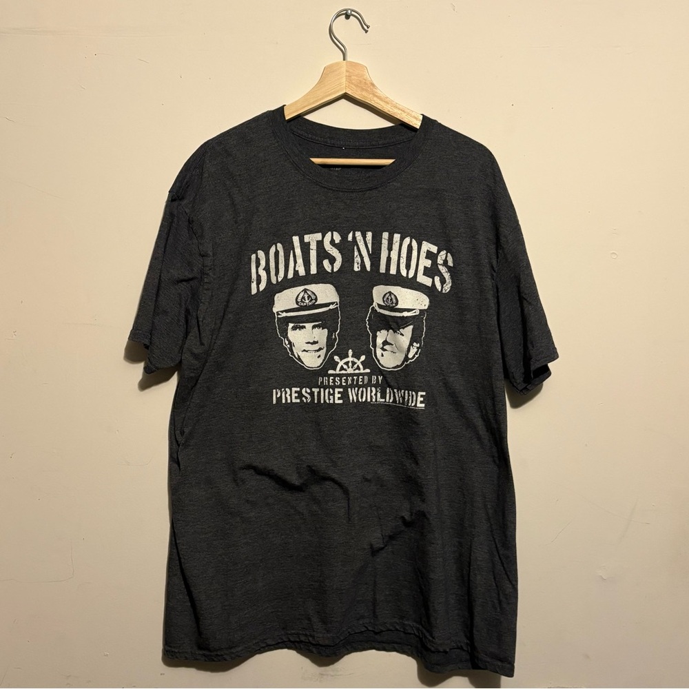 ⚓️ 2017 STEP BROTHERS BOATS N HOES FILM MOVIE PROMO GREY SHORT SLEEVE T-SHIRT ⚓️